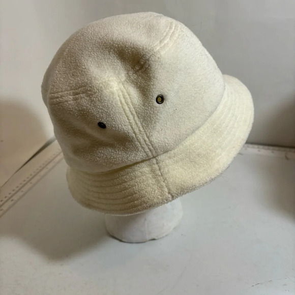 🛍️3/$30 Vintage cream white terry cloth  bucket hat with embroidered butterfly - Picture 5 of 8